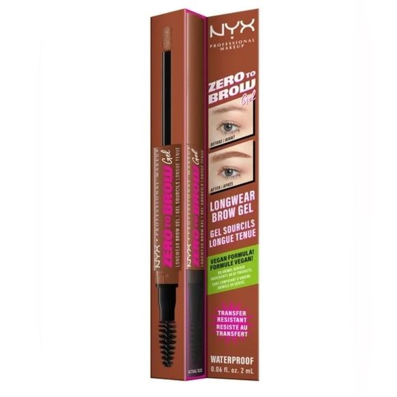 NYX Professional Makeup Zero to Brow Longwear Eyebrow Gel Auburn 0.06 fl oz - Picture 1 of 9